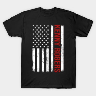 Graphic Kenny Rogers Proud Name US American Flag Birthday Gift T-Shirt